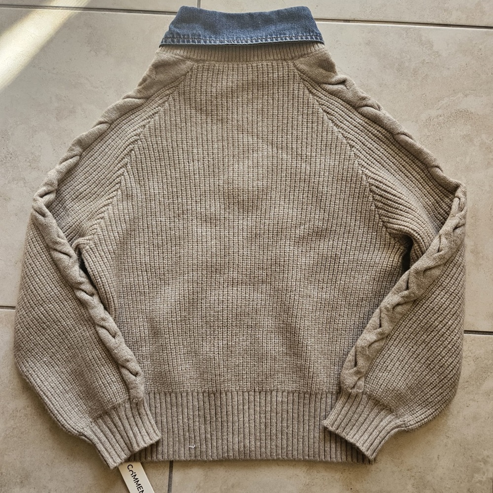 Commense Panel Ribbed Lapel Sweater - Picture 3 of 7